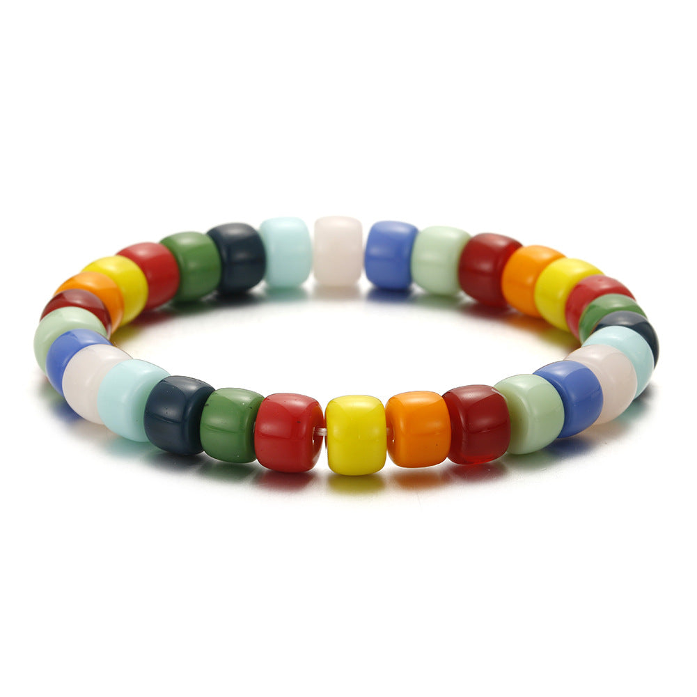 Wholesale Bohemian Rainbow Glass Beads Bracelet